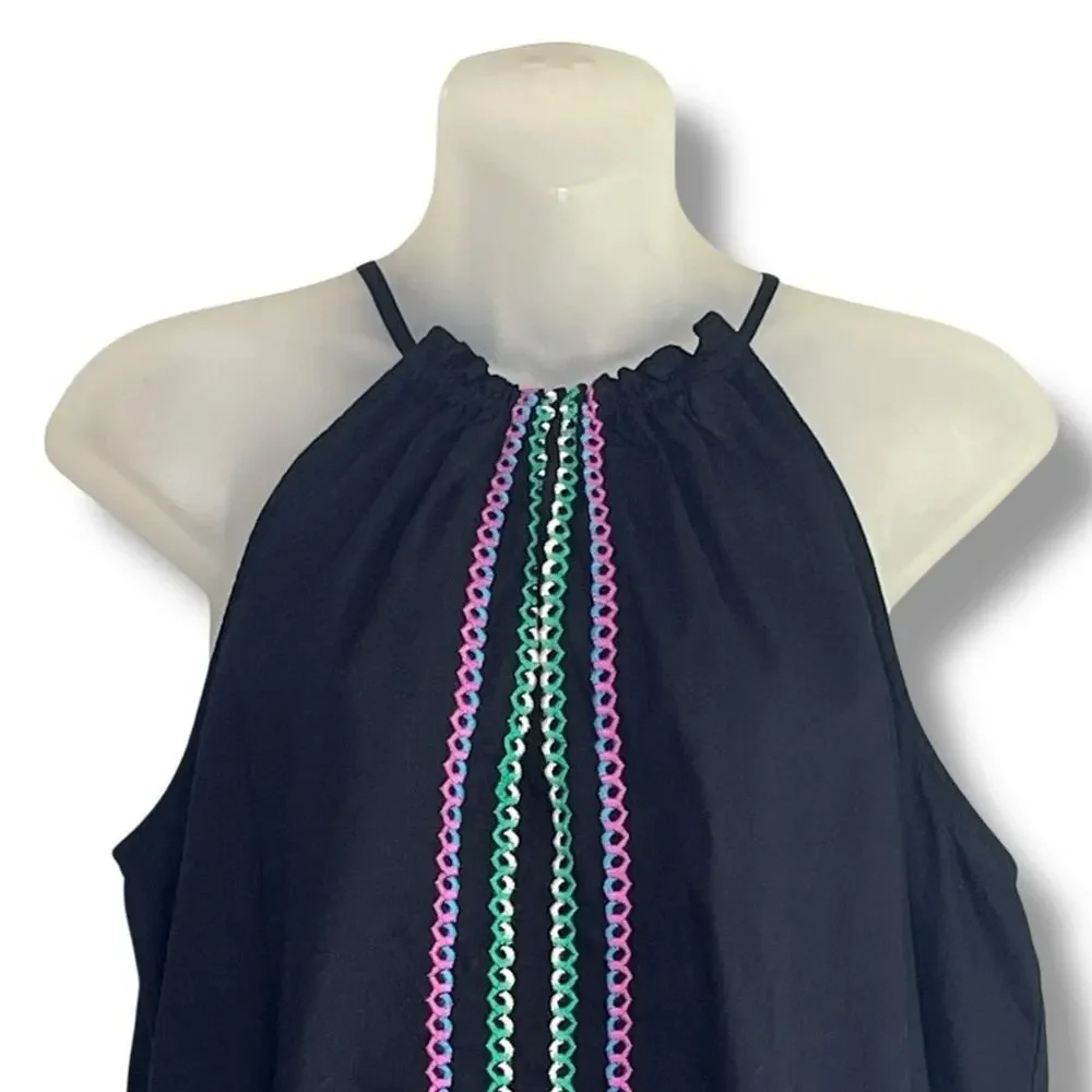 Knox Rose embroidered summer halter top NEW